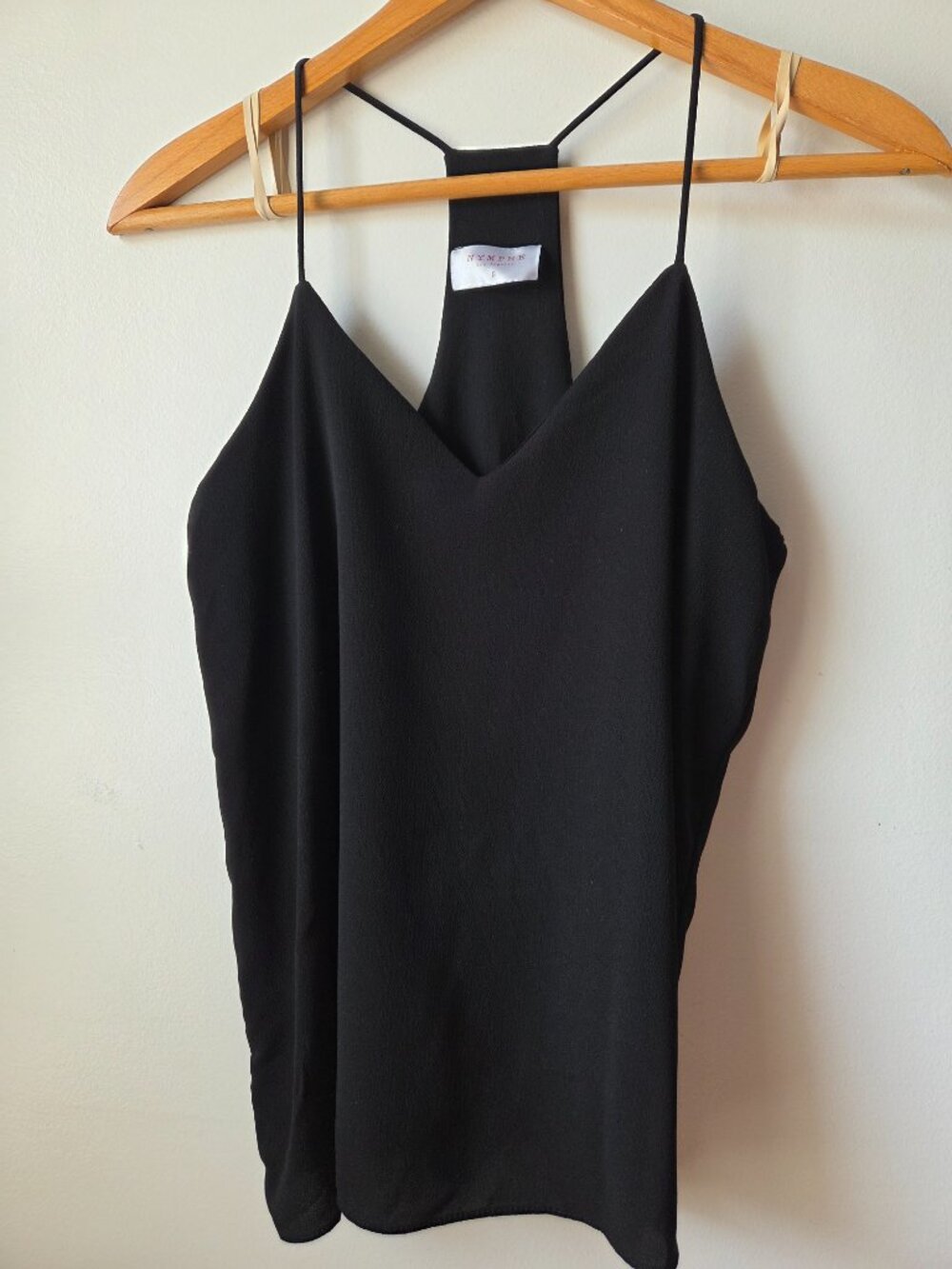EUC NYMPHE BLACK V NECK RACER BACK STYLE TANK TOP SIZE SMALL